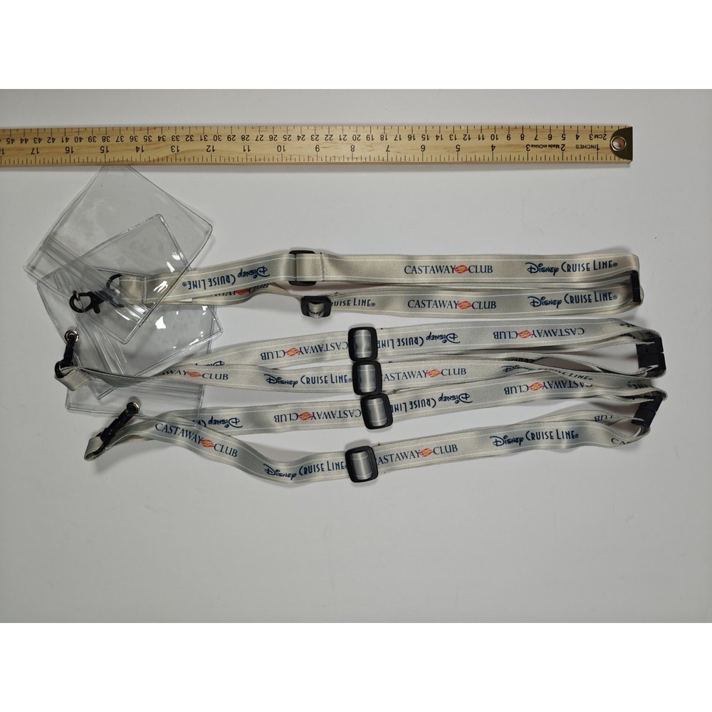 Disney Cruise Line Castaway Club Silver Member Lanyards Lot of 3 DCL Keychains